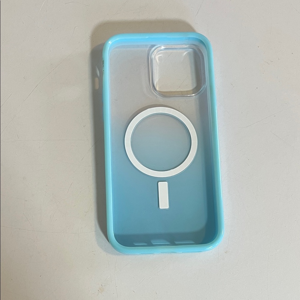 Clear Blue MagSafe-Compatible Phone Case for iPhone 14 Pro Max